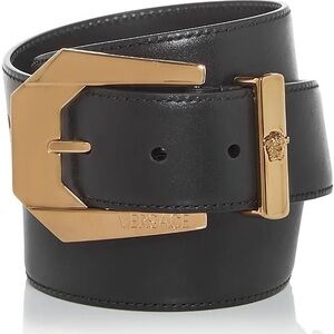 Versace Black Leather Bag with Gold Accents